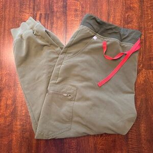 Figs Zamora Jogger Scrub Pants Olive Green Womens XXL